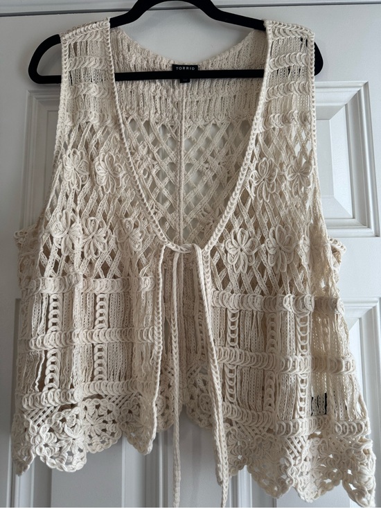 torrid Jackets & Blazers - NWOT Torrid Cream Crochet Top